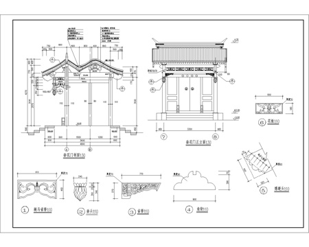 垂花门楼CADcad施工图