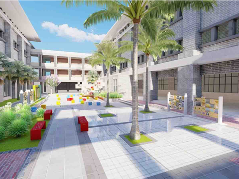 现代校园景观  校园建筑 教学楼建筑su模型