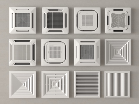 空调出风口 吸顶空调 排风口su模型