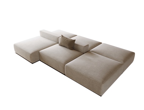 现代双面沙发 多人沙发su模型