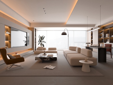 现代客厅su模型