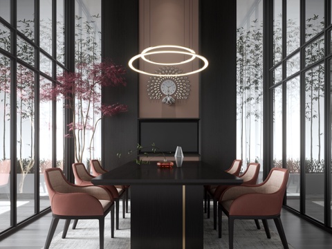  别墅餐厅3d模型 