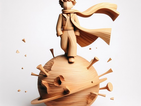 小王子艺术装置 儿童绘本艺术装置 儿童图书馆装饰 童话世界su模型