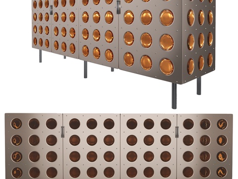 现代装饰柜 矮柜su模型