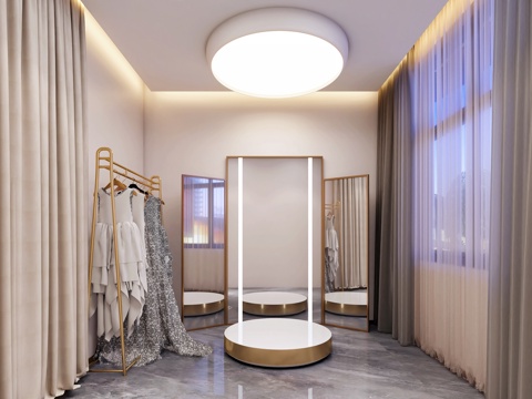  现代婚纱店摄影楼婚宴厅试衣间3d模型 