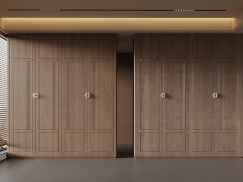 新中式衣柜su模型