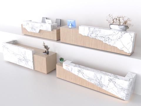  接待台3d模型 