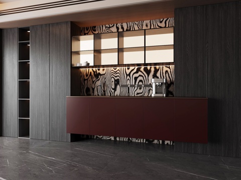 现代意式餐边柜su模型