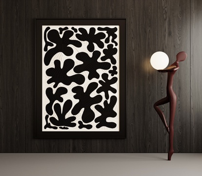  现代意式挂画 字画 客厅挂画 茶室挂画 书房挂画 玄关挂画3d模型 