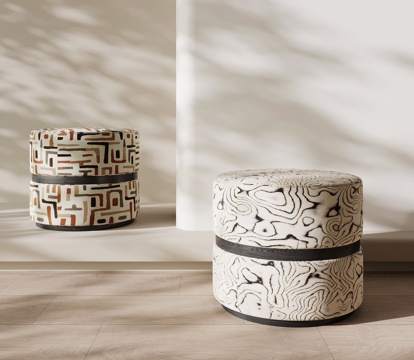 法式复古凳子 换鞋凳 沙发凳su模型