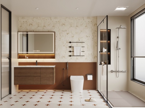 法式复古卫生间su模型