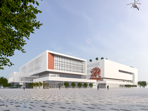 现代展览馆建筑 博物馆 建筑外观su模型