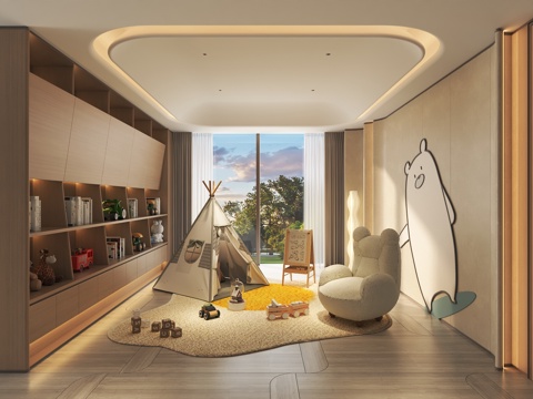  轻奢儿童娱乐区玩耍区3d模型 