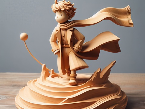 小王子艺术装置 儿童绘本艺术装置 儿童图书馆装饰 童话世界su模型