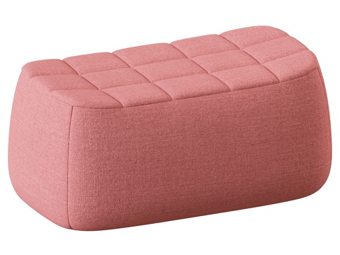  现代奶油风布艺沙发凳3d模型 