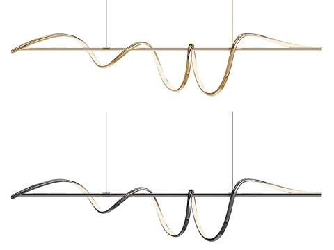  现代轻奢 Adonis 线性装饰吊灯3d模型 