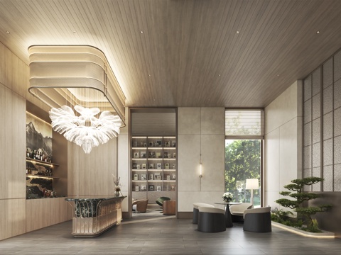  现代会所水吧休闲区休闲桌椅3d模型 