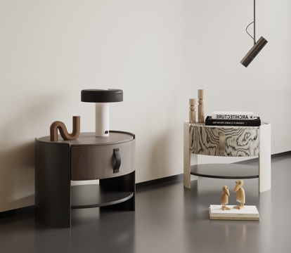 现代意式床头柜su模型