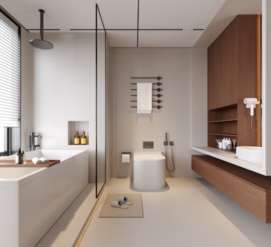  现代卫生间3d模型 