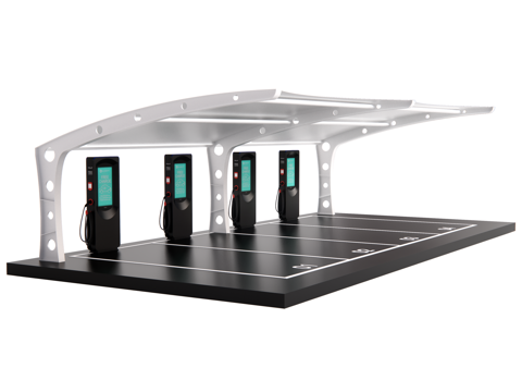 汽车充电桩车棚 停车棚su模型