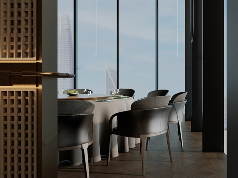 现代轻奢包厢 现代高品质包厢su模型