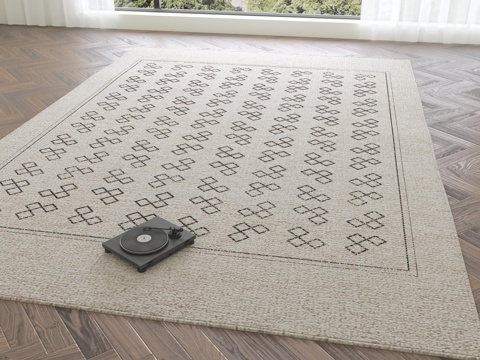 中古风地毯 侘寂风地毯 现代地毯 奶油风地毯 地毯 方形地毯su模型