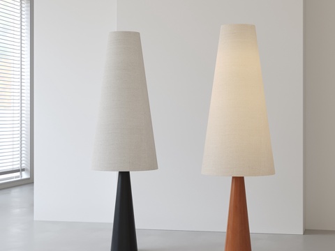 中古实木落地灯su模型