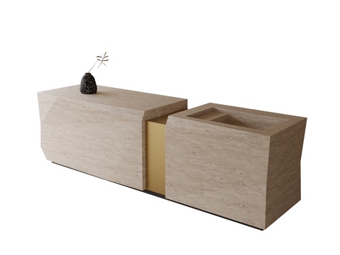 现代接待台 水吧台su模型