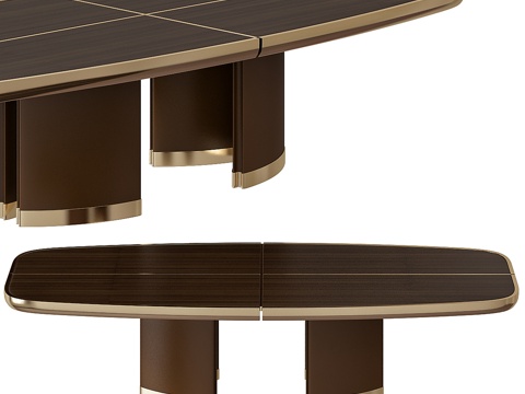 现代椭圆餐桌su模型