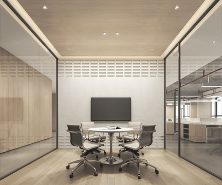  现代洽谈室办公室洽谈桌椅3d模型 