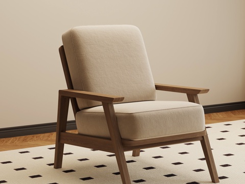 现代中古休闲椅su模型