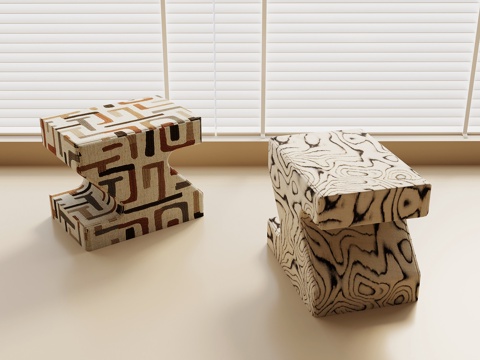 法式复古凳子 沙发凳 换鞋凳 梳妆凳su模型