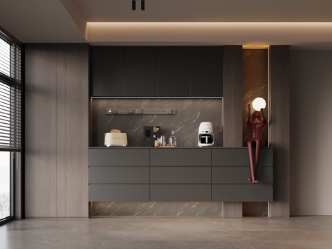 意式酒柜 餐边柜su模型