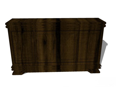 实木装饰柜 装饰柜 实木柜 斗柜 储物柜su模型