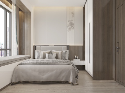  新中式客餐厅3d模型 