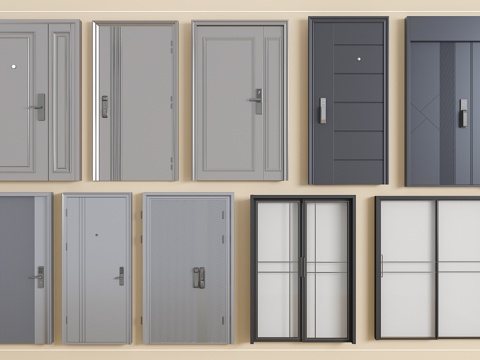 门 防盗门 单开门su模型