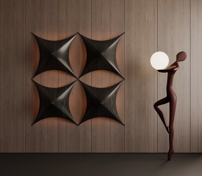 现代意式墙饰su模型