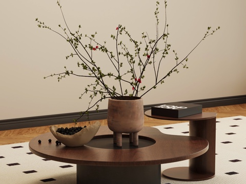 中古茶几 子母茶几 宋氏风茶几su模型