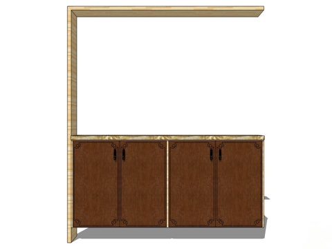 边柜 斗柜 实木装饰柜 装饰柜su模型