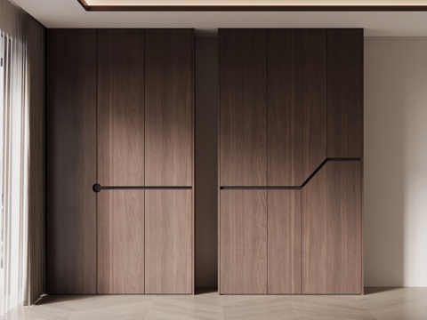 中古风衣柜 储物柜 置物柜su模型