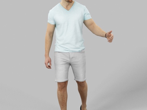 现代人物 三维人物 站姿男人su模型