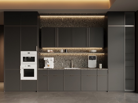 现代意式酒柜 餐边柜su模型