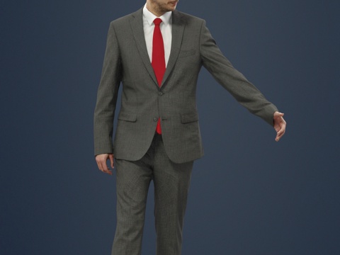 现代人物 三维人物 西装男人su模型