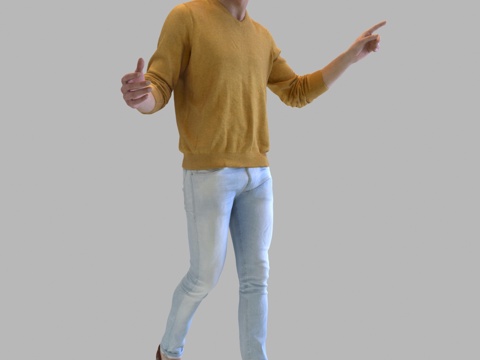 现代人物 三维人物 站姿男人su模型