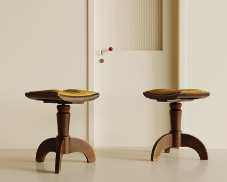 法式复古凳子 换鞋凳 梳妆凳su模型