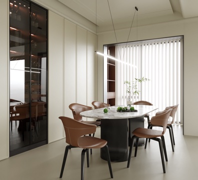  现代餐厅3d模型 