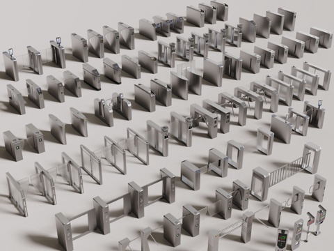 现代安检门 门禁 闸门 感应门 门禁机su模型