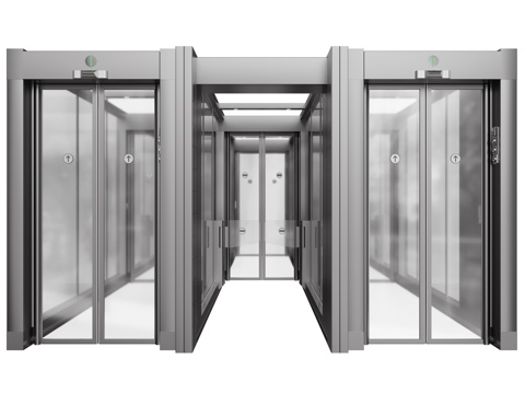 现代安检门 门禁 闸门 感应门 门禁机su模型