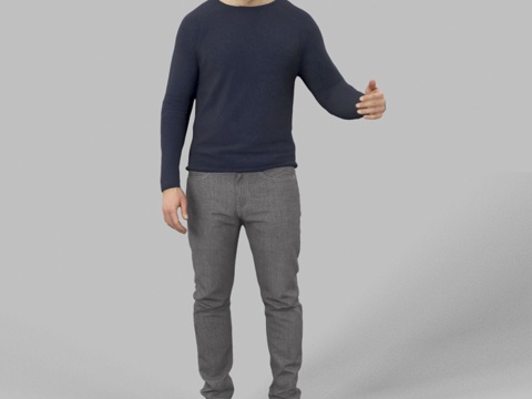 现代人物 三维人物 站姿男人su模型