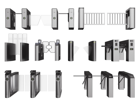 现代安检门 门禁 闸门 感应门 门禁机su模型